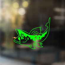 Autocollant Vinyle Universel Poisson Bar commun à Grande Bouche_2