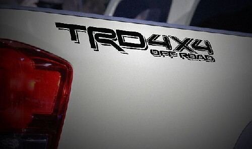 Kit d'autocollants en vinyle style TRD 4x4 pour les côtés de benne Toyota Tacoma 2016
