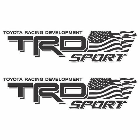 Toyota TRD sport Racing Tacoma Tundra 2 Drapeau US Décalque Vinyle Paire Autocollant Camion j