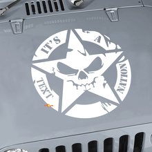 Autocollant vinyle personnalisé Tête de mort étoile militaire pour capot Jeep Wrangler JK CJ TJ 2