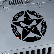 Autocollant personnalisé Capuche Tête de Mort Étoile Militaire pour Jeep Wrangler_3