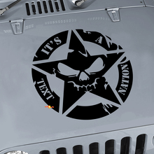 Autocollant vinyle personnalisé Tête de mort étoile militaire pour capot Jeep Wrangler JK CJ TJ 3