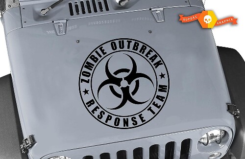 Autocollant en vinyle capuche équipe de réponse à une épidémie de zombies pour Jeep Wrangler et CJ