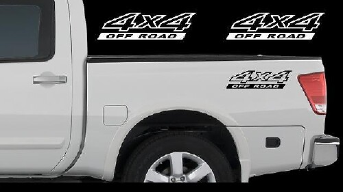 2X Nissan Titan 4x4 Off Road Truck Bed Decal Set Emblème Vinyle Autocollants