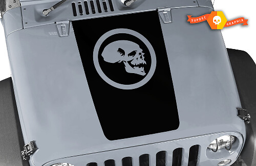 Autocollant Vinyle Nocturne Tête de Mort Cercle pour Jeep Wrangler