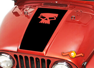 Skull Hood Blackout Vinyl Decal Sticker (17) s'adapte à : Jeep CJ 5 6 7 8
