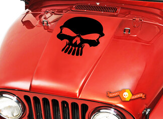 Autocollant en vinyle Skull Hood (12) compatible avec : Jeep CJ 5 6 7 8