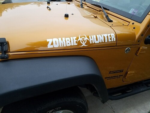 Kit d'autocollant en vinyle Zombie Hunter Hood pour Jeep Wrangler