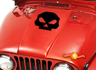 Autocollant en vinyle Skull Hood (21) compatible avec : Jeep CJ 5 6 7 8