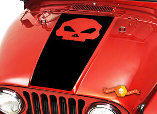 Skull Hood Blackout Vinyl Decal Sticker (21) s'adapte à : Jeep CJ 5 6 7 8