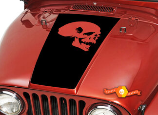 Skull Hood Blackout Vinyl Decal Sticker (14) s'adapte à : Jeep CJ 5 6 7 8