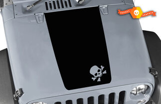 Skull Hood Blackout Vinyl Sticker Sticker s'adapte à : Jeep Wrangler JK TJ YJ JL