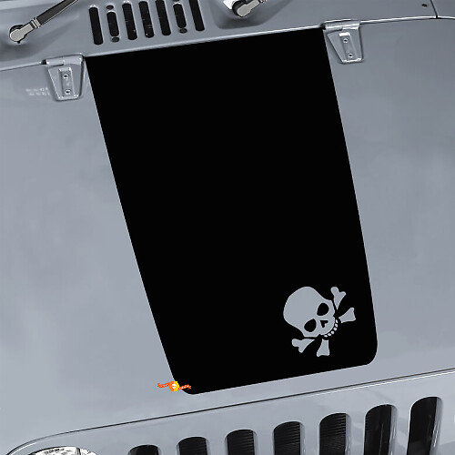Autocollant en vinyle noir Opacité Capot Tête de mort pour Jeep Wrangler JK TJ YJ JL