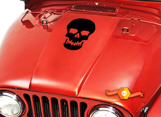 Autocollant en vinyle Skull Hood (20) compatible avec : Jeep CJ 5 6 7 8