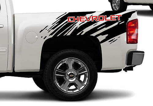 2 couleurs Chevrolet Chevy Splash Grunge Logo camion vinyle autocollant décalcomanie lit graphique
