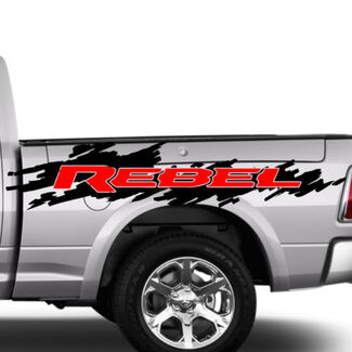 2 couleurs Dodge Ram Rebel Splash Grunge Logo camion vinyle autocollant graphique
