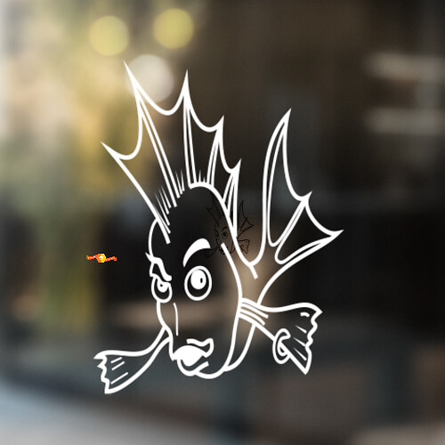 Autocollant Vinyle Universel Punk Fish