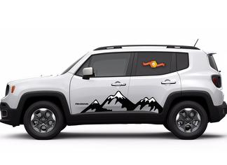 Décalque de capot d'autocollant de voiture de montagne de neige de graphiques de vinyle pour Jeep Renegade Cherokee