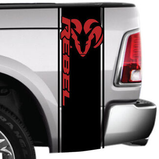 2 couleurs Dodge Ram Rebel Side Stripe Bed Logo Truck Vinyl Decal Graphic