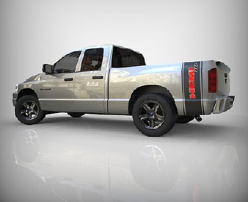 Autocollant Dodge Ram 1500 Hemi 4x4 Bed Box Side Graphic Stripe Sticker