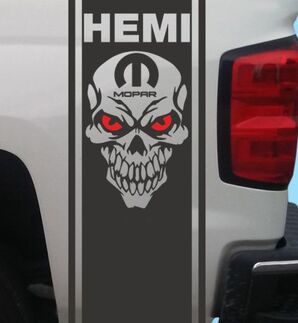 Dodge Ram HEMI Mopar Skull Lit arrière Vinyl Decal Stripes Truck Graphics
