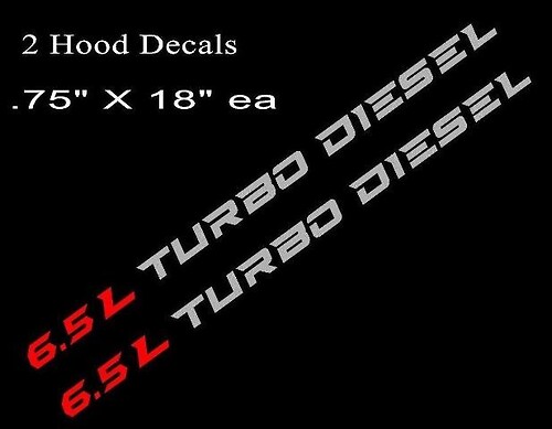 Autocollants de capot TURBO DIESEL de 6,5 L Chevy Silverado GMC Sierra RD/SLV
