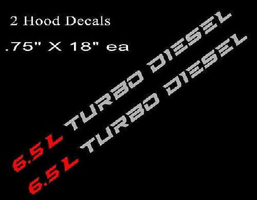 Kit d'autocollants en vinyle capot Turbo Diesel 6,5L pour camions Chevy et GMC