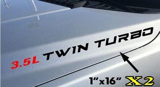 2x 3.5L Twin Turbo Hood autocollant décalcomanies emblème Ford F150 Ecoboost V6