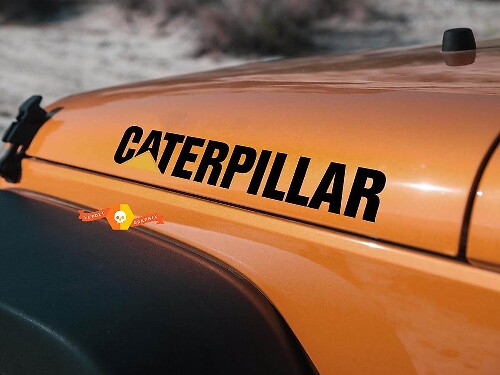 Autocollant Vinyle Capot Style Caterpillar pour Jeep Wrangler JL JK TJ YJ