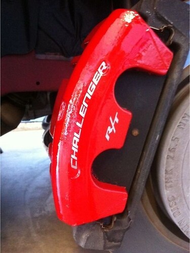 Dodge Challenger R/T RT Curved Caliper Brake HIGH TEMP Vinyl Sticker Decal (n’importe quelle couleur) 6X
 1