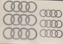 Audi anneaux logo étrier de frein haute temp. Autocollant en vinyle (n'importe quelle couleur) 6 X 2