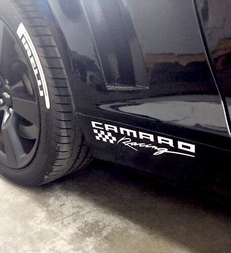 Chevy Camaro LS LT RS SS Zl1 Z28 Racing Side Jupe Fender Vinyl Decal Autocollant

