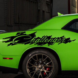 Dodge Challenger Splash en détresse Logo graphique vinyle autocollant autocollant véhicule voiture