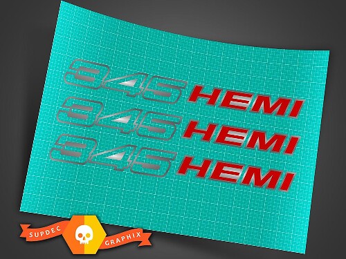 Jeu de décalcomanies pour capot 345 HEMI 5.7L pour Dodge Challenger Charger