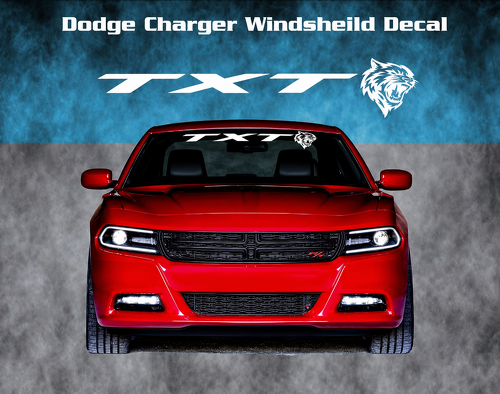 TXT Cat Head Banner Pare-brise Autocollant vinyle pour Dodge Charger