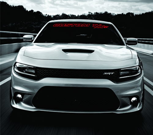 Autocollant en vinyle contour T/X personnalisé à damier pour pare-brise Dodge Charger