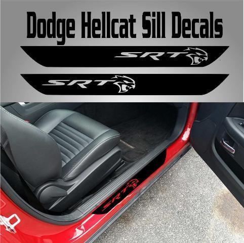Autocollants vinyle de seuil Hellcat pour Dodge Challenger 2015-2017