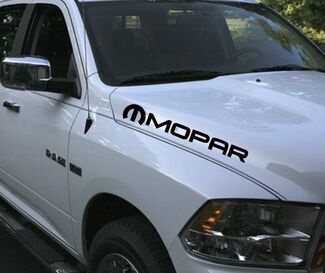 2 MOPAR Truck car vinyl 4x20 sticker rebel autocollant Dodge Ram capot deux côtés Hemi