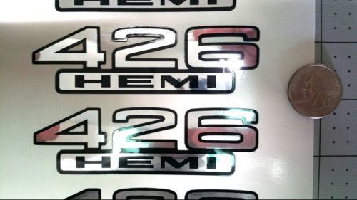 Kit d'autocollants d'ailes chromés et noirs 426 Hemi pour Dodge