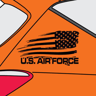U.S. Air Force Distressed American Flag Graphic Vinyl Sticker Sticker Side Nissan -