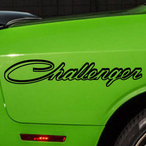 Autocollants latéraux en vinyle avec lettrage Challenger pour Dodge Challenger (paire)