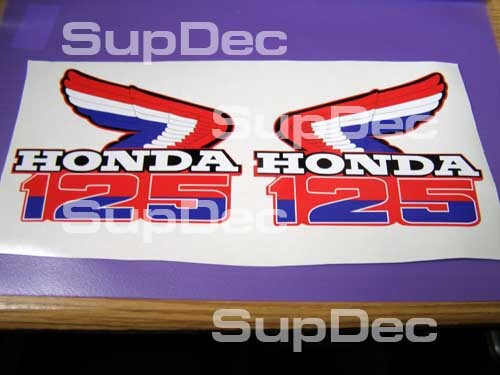 Paire d'autocollants en vinyle Style Aile Honda 125 1985 pour Honda