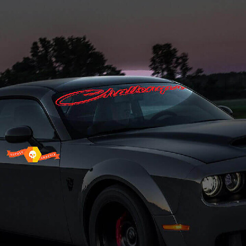 Autocollant vinyle pour pare-brise de marque Dodge Challenger