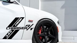 2x décalcomanies en vinyle graphique bandes de porte latérales pour Dodge Charger 08-2017 hemi