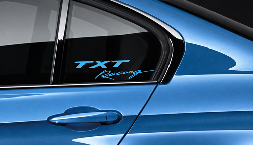 Autocollants en vinyle lettrage TXT Racing pour vitre latérale, paire