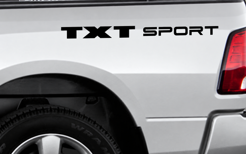 Autocollant en vinyle lettrage TXT SPORT pour flanc de caisse Dodge Ram 1500