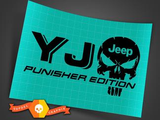 Camion voiture autocollant - (2) YJ JEEP Punisher EDITION - vinyle autocollant vinyle extérieur