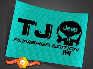 Camion voiture autocollant - (2) TJ JEEP Punisher EDITION - vinyle autocollant vinyle extérieur