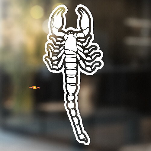 Scorpion du Désert avec Autocollant Vinyle Universel Contour