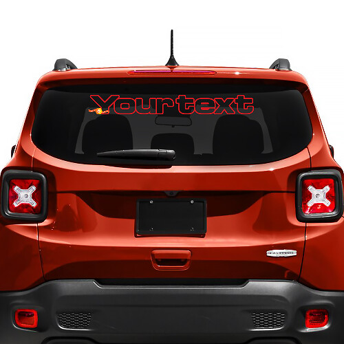 Lettrage texte personnalisé Autocollant graphique pour lunette arrière aile pare-brise pour Jeep Renegade